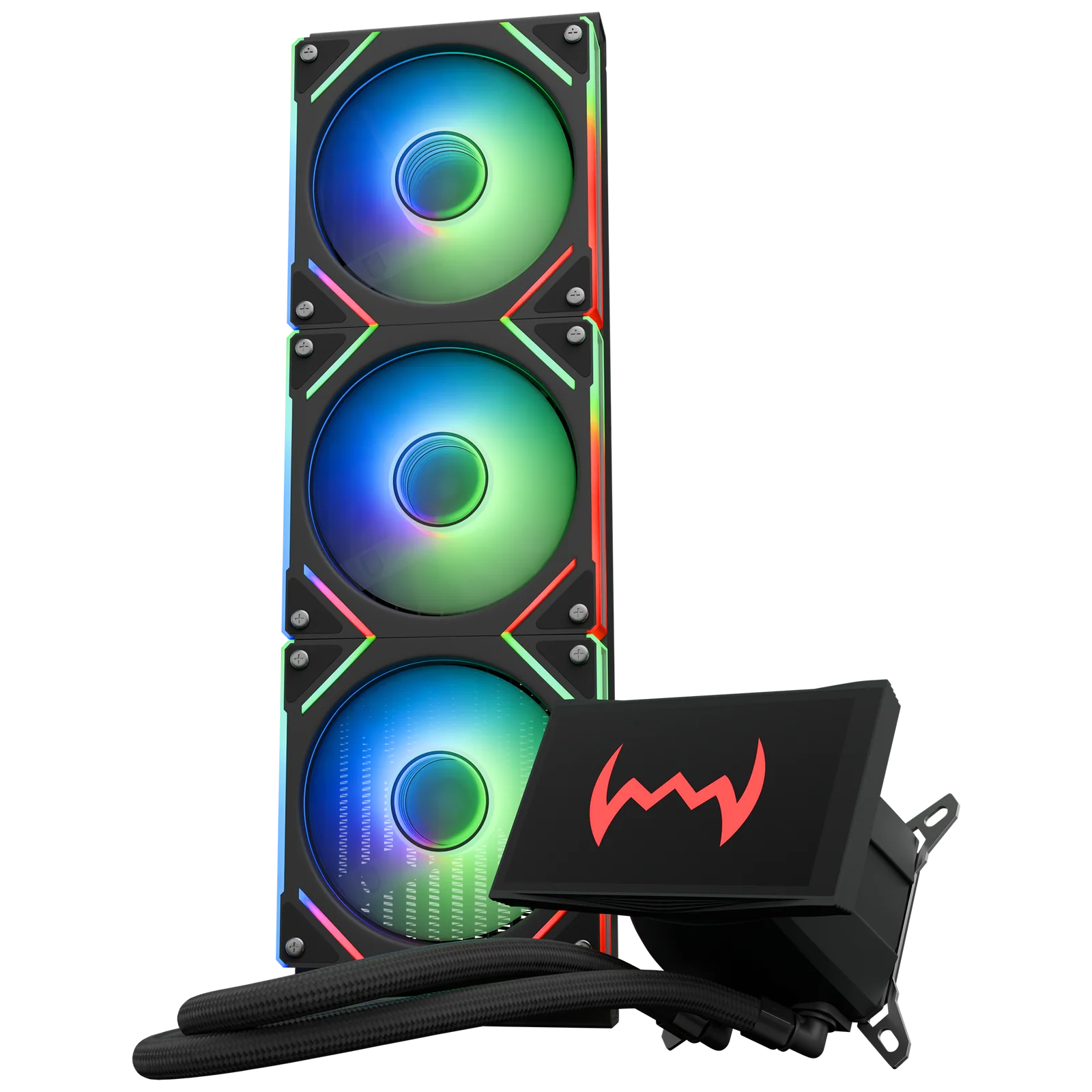 L360AIO5 ARGB 360mm White CPU Liquid Cooler with 5 Inch LCD Display