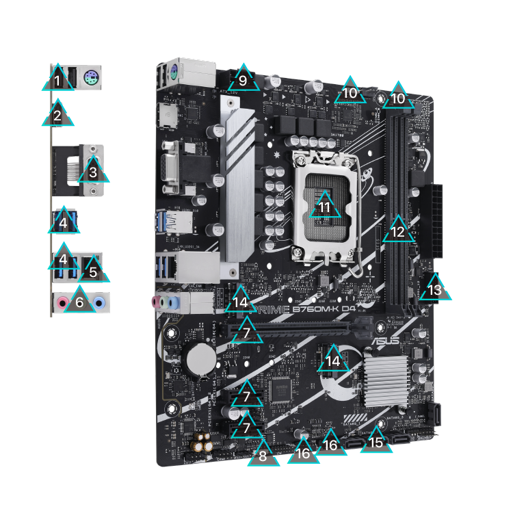 Prime B760M-K D4 M-ATX DDR4 Motherboard