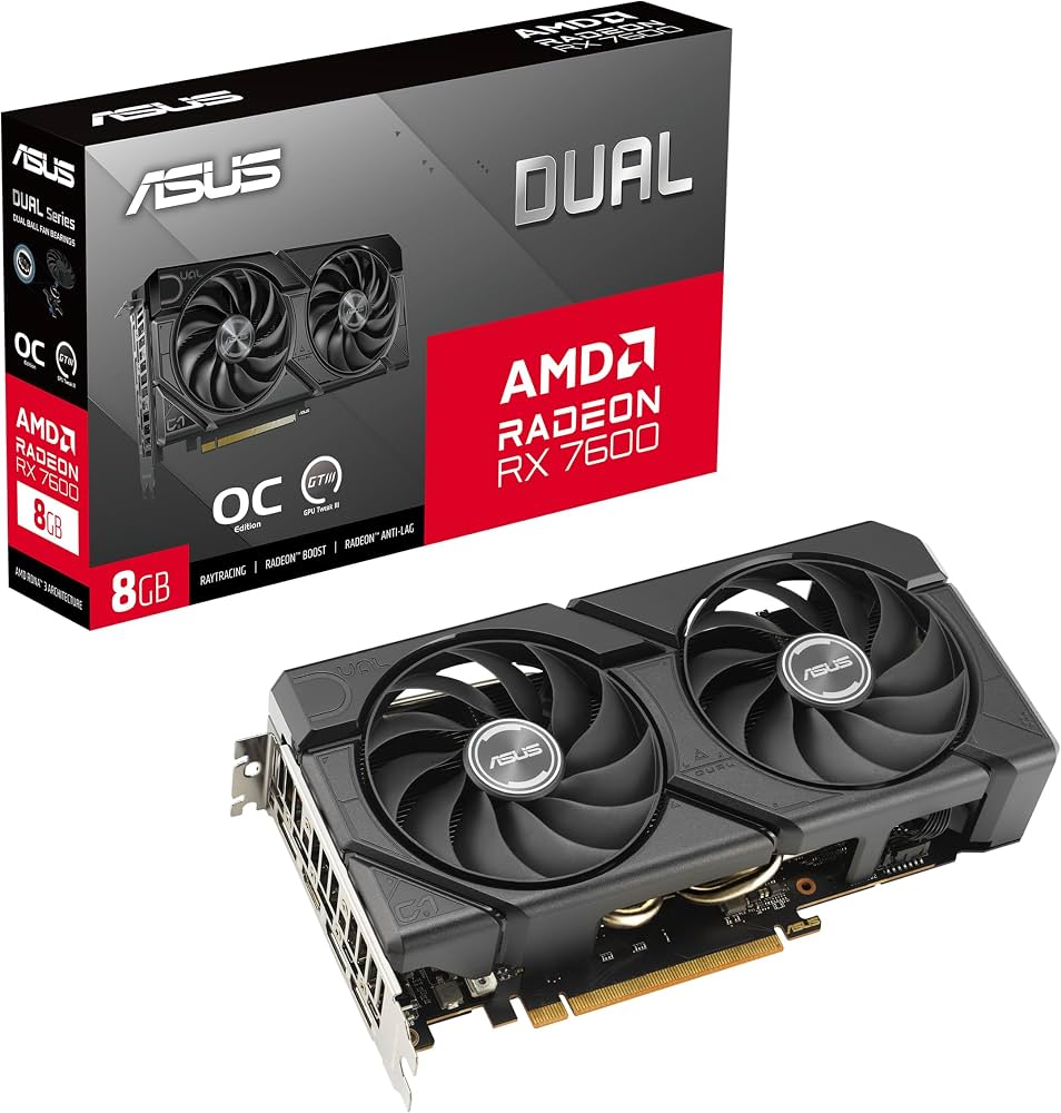 Dual RX 7600 OC Edition 8GB Graphics Card DUAL-RX7600-O8G-EVO