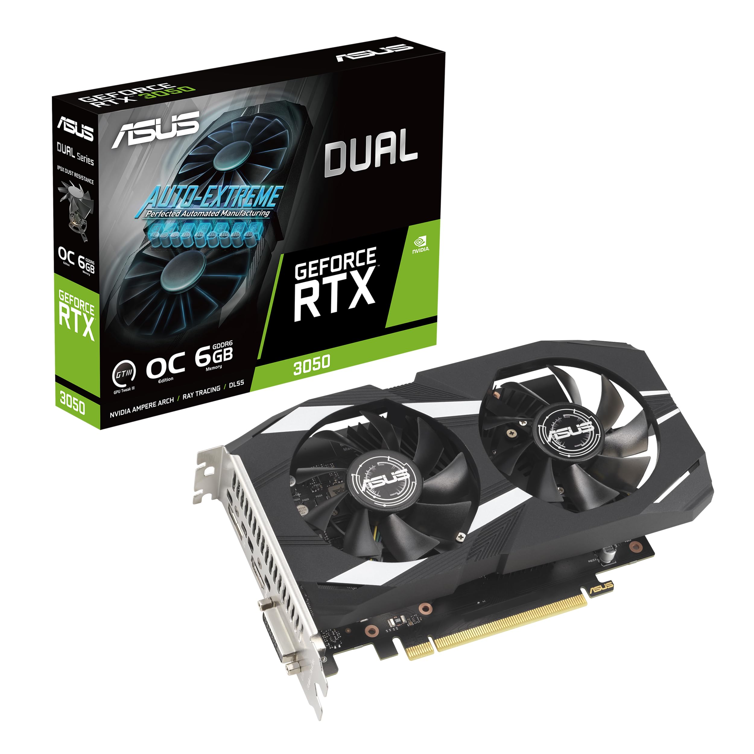 Dual RTX 3050 OC Edition 6GB Gaming Graphics Card DUAL-RTX3050-O6G