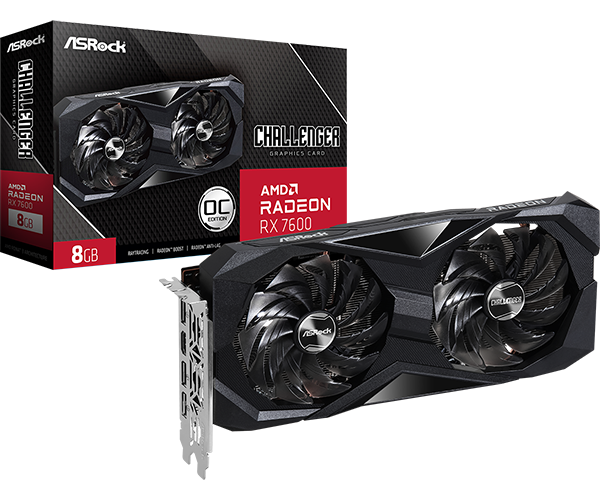 AMD Radeon RX 7600 Challenger OC 8GB Graphic Card RX7600 CL 8GO