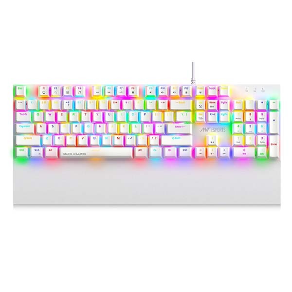 MK4100 RGB White Keyboard with Red Switches